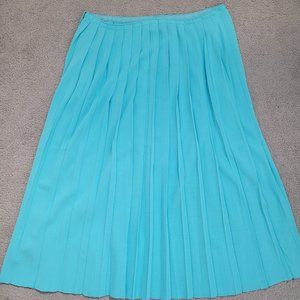 NWT JCREW PLEATED SWEATER MIDI SKIRT TURQUOISE BLUE SIZE LARGE